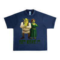 Navy Shrek Fiona & Shrek Get Ogre It Text Poster Urban Heavy Tee - InspiraDesign