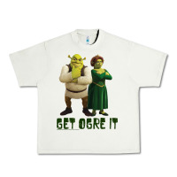Pistachio Shrek Fiona & Shrek Get Ogre It Text Poster Urban Heavy Tee - InspiraDesign