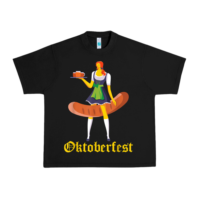 Barmaid Oktoberfest Funny German Woman Dirndl Bratwurst T Shirt Urban Heavy Tee by InspiraDesign | Teevron