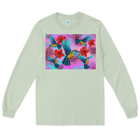 Matcha Flower Hummingbird Long Sleeve Tee - Artiststas