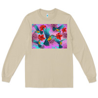 Mushroom Flower Hummingbird Long Sleeve Tee - Artiststas