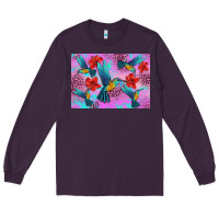 Plum Flower Hummingbird Long Sleeve Tee - Artiststas