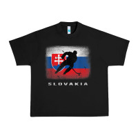 Black Slovakia Ice Hockey Slovak Flag Urban Heavy Tee - InspiraDesign
