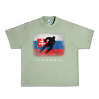 Slovakia Ice Hockey Slovak Flag Urban Heavy Tee | Teevron