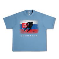 Pebble Blue Slovakia Ice Hockey Slovak Flag Urban Heavy Tee - InspiraDesign