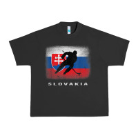 Pigment Black Slovakia Ice Hockey Slovak Flag Urban Heavy Tee - InspiraDesign