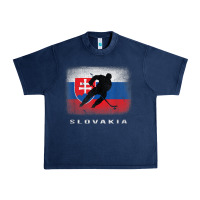Navy Slovakia Ice Hockey Slovak Flag Urban Heavy Tee - InspiraDesign