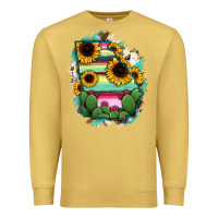Antique Gold Georgia Map Sunflower Cactus Serape Premium Sweatshirt - RanaPortraitStore