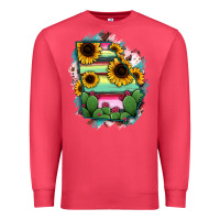 Cardinal Georgia Map Sunflower Cactus Serape Premium Sweatshirt - RanaPortraitStore