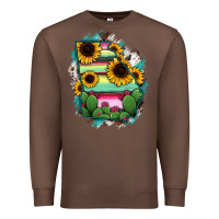 Chestnut Georgia Map Sunflower Cactus Serape Premium Sweatshirt - RanaPortraitStore