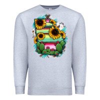 Heather Grey Georgia Map Sunflower Cactus Serape Premium Sweatshirt - RanaPortraitStore