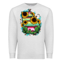 Oatmeal Heather Georgia Map Sunflower Cactus Serape Premium Sweatshirt - RanaPortraitStore
