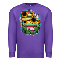 Purple Georgia Map Sunflower Cactus Serape Premium Sweatshirt - RanaPortraitStore