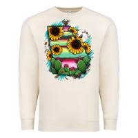 Sandshell Georgia Map Sunflower Cactus Serape Premium Sweatshirt - RanaPortraitStore
