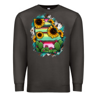 Smoke Georgia Map Sunflower Cactus Serape Premium Sweatshirt - RanaPortraitStore