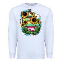 White Georgia Map Sunflower Cactus Serape Premium Sweatshirt - RanaPortraitStore