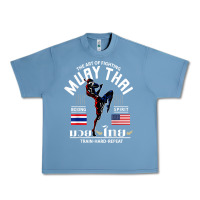 Pebble Blue thailand american flag muay thai boxing train hard repeat t shirt Urban Heavy Tee - InspiraDesign