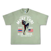 Oil Green thailand american flag muay thai boxing train hard repeat t shirt Urban Heavy Tee - InspiraDesign