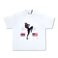 White thailand american flag muay thai boxing train hard repeat t shirt Urban Heavy Tee - InspiraDesign