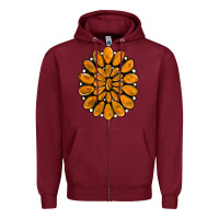 Burgundy orange gemstone Zipper Hoodie - RanaPortraitStore