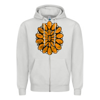 Dove Grey orange gemstone Zipper Hoodie - RanaPortraitStore