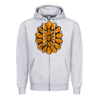 Heather Grey orange gemstone Zipper Hoodie - RanaPortraitStore