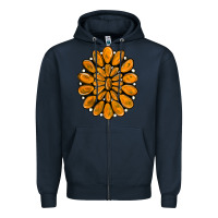 Navy orange gemstone Zipper Hoodie - RanaPortraitStore