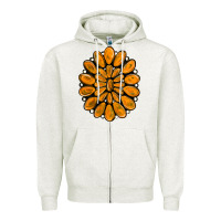 Oatmeal Heather orange gemstone Zipper Hoodie - RanaPortraitStore