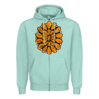 Orange Gemstone Zipper Hoodie | Teevron