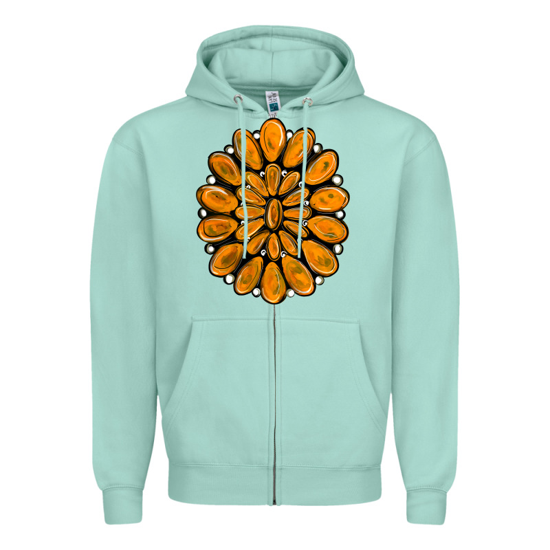 Orange Gemstone Zipper Hoodie by RanaPortraitStore | Teevron
