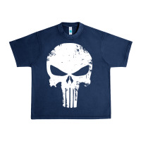 Navy the punisher skull Urban Heavy Tee - InspiraDesign