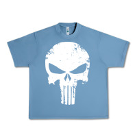 Pebble Blue the punisher skull Urban Heavy Tee - InspiraDesign