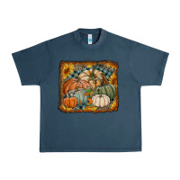 Midnight Navy pumpkins with sunflowers Urban Heavy Tee - RanaPortraitStore