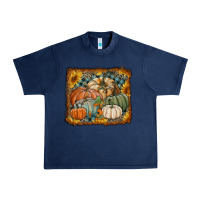 Navy pumpkins with sunflowers Urban Heavy Tee - RanaPortraitStore