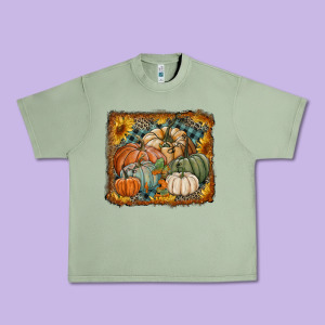 Pumpkins With Sunflowers Urban Heavy Tee Designed By Ranaportraitstore