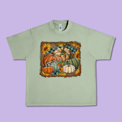 Pumpkins With Sunflowers Urban Heavy Tee Designed By Ranaportraitstore