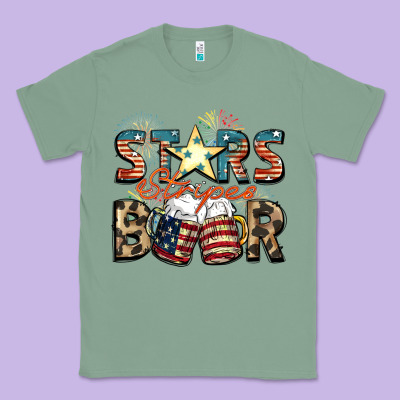 Stars Stripes Beer Classic Tee Designed By Fadigitalartstudio