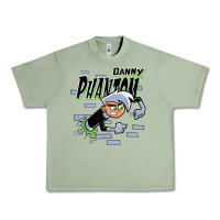 Oil Green Danny Phantom Coming Through Brick Wall Urban Heavy Tee - InspiraDesign