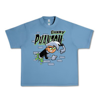 Pebble Blue Danny Phantom Coming Through Brick Wall Urban Heavy Tee - InspiraDesign