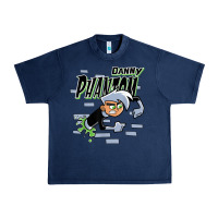 Navy Danny Phantom Coming Through Brick Wall Urban Heavy Tee - InspiraDesign