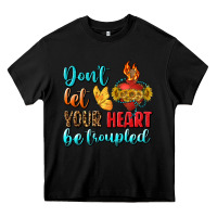 Black Don't Let Your Heart Be Troupled Heavy Core Tee - BundleAndBundleShop