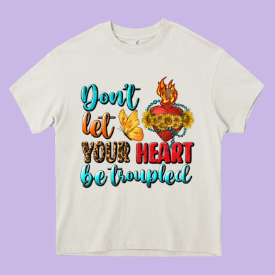 Don't Let Your Heart Be Troupled Heavy Core Tee Designed By Bundleandbundleshop