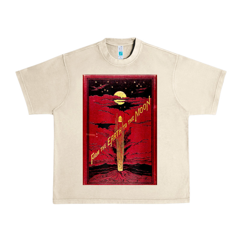 From The Earth To The Moon Jules Verne Book Cover Design Urban Heavy Tee by ArtChic | Teevron
