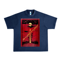 Navy From The Earth To The Moon Jules Verne Book Cover Design Urban Heavy Tee - ArtChic