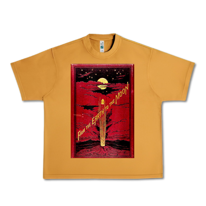 From The Earth To The Moon Jules Verne Book Cover Design Urban Heavy Tee by ArtChic | Teevron