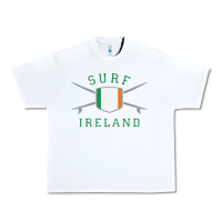 White ireland surfing hoodie  irish flag surfboards design Urban Heavy Tee - ArtChic