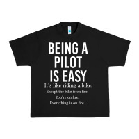 Black Funny Pilot Gift Being A Pilot Is Easy Urban Heavy Tee - ArtChic