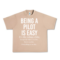 Burro Funny Pilot Gift Being A Pilot Is Easy Urban Heavy Tee - ArtChic