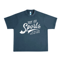 Midnight Navy Yay Go Sports Vintage Funny Sports Urban Heavy Tee - ArtChic