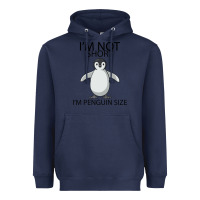 Navy I'm Not Short I'm Penguin Size Heavyweight Hoodie - Bettercallsaul